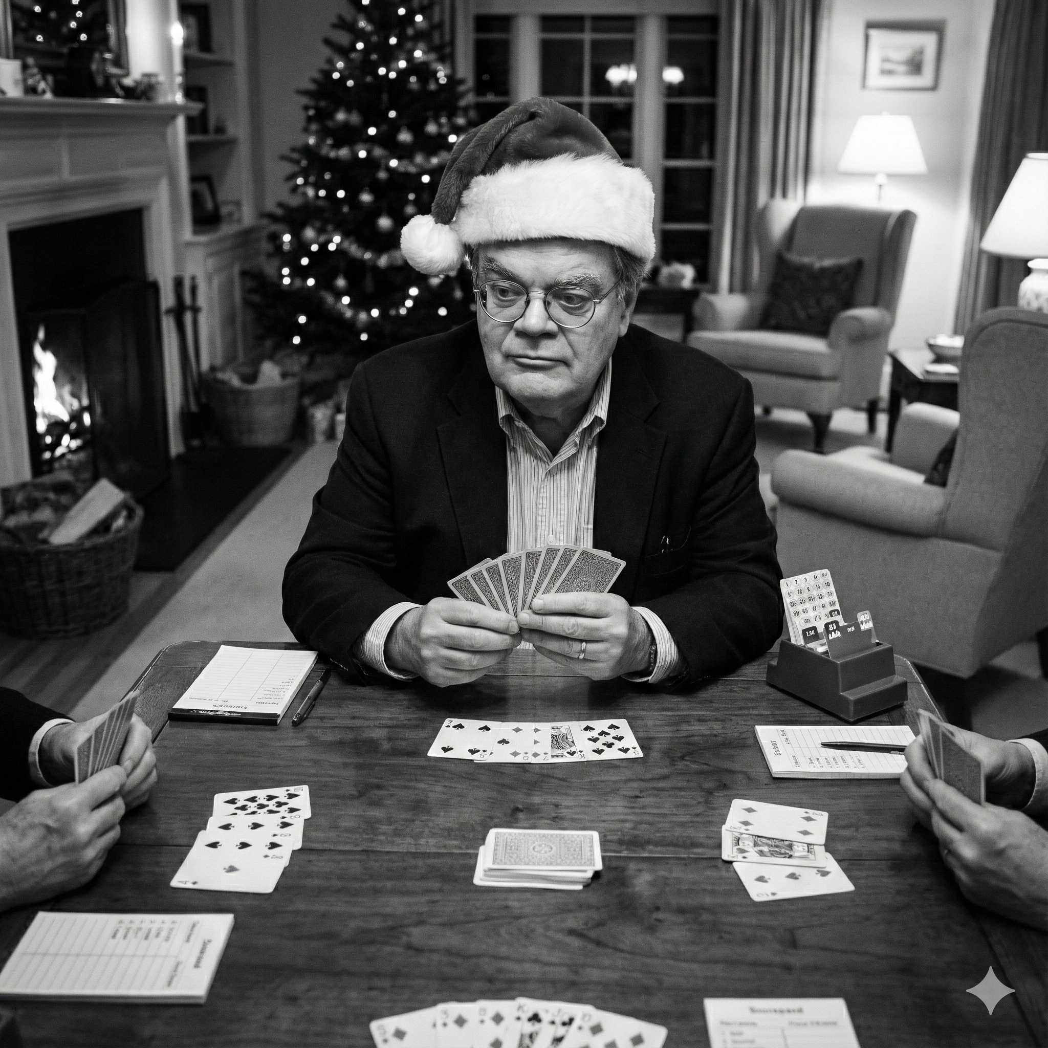 Garrison and Warren playing bridge